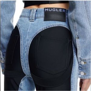 New with Tags HM x Mugler Spiral Jeans Size 8
